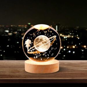چراغ خواب گوی کریستال مدل ماه و دختر